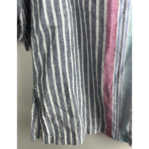 Tommy Bahama Lovely Lanes 3/4 Sleeve Baja Pullover Hoodie Cotton Linen Large - Picture 7 of 11